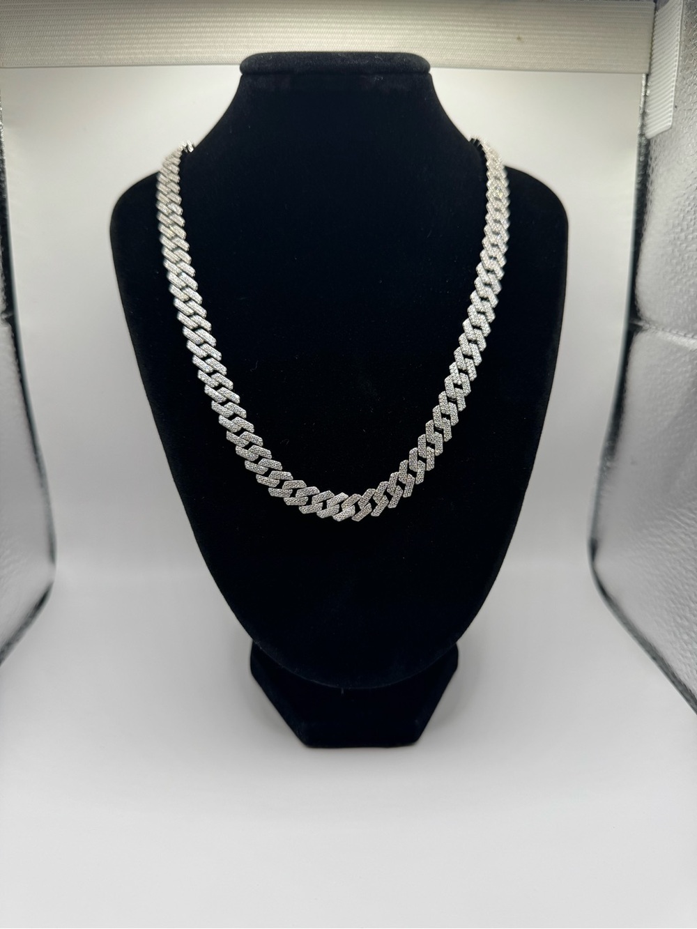 S925 silver moissanite Cuban chain solid vvs1 GRA certified